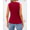 imageBTFBM Summer Sleeveless Blazer Vest For Women Dressy Button Down Round Neck Business Casual Outfits Work Suit Vests TopsRed
