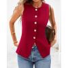 imageBTFBM Summer Sleeveless Blazer Vest For Women Dressy Button Down Round Neck Business Casual Outfits Work Suit Vests TopsRed