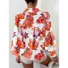imageBTFBM Women Fashion Button Down Shirts Lapel V Neck Printed Solid Boho Long Sleeve Blouses Dressy Casual Summer Fall TopFloral White Red