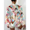imageBTFBM Women Fashion Button Down Shirts Lapel V Neck Printed Solid Boho Long Sleeve Blouses Dressy Casual Summer Fall TopGraphic Print