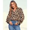 imageBTFBM Women Fashion Button Down Shirts Lapel V Neck Printed Solid Boho Long Sleeve Blouses Dressy Casual Summer Fall TopLeopard Print