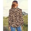 imageBTFBM Women Fashion Button Down Shirts Lapel V Neck Printed Solid Boho Long Sleeve Blouses Dressy Casual Summer Fall TopLeopard Print
