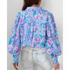 imageBTFBM Women Fashion Button Down Shirts Lapel V Neck Printed Solid Boho Long Sleeve Blouses Dressy Casual Summer Fall TopMulti Blue Pink