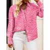 imageBTFBM Women Fashion Button Down Shirts Lapel V Neck Printed Solid Boho Long Sleeve Blouses Dressy Casual Summer Fall TopStriped Pink