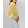 imageBTFBM Women Fashion Button Down Shirts Lapel V Neck Printed Solid Boho Long Sleeve Blouses Dressy Casual Summer Fall TopStriped Yellow