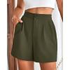 imageBTFBM Womens Shorts Dressy Casual Summer 2025 High Waisted Tailored Pleated Business Work Trouser Shorts with PocketsArmy Green