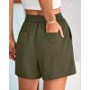 imageBTFBM Womens Shorts Dressy Casual Summer 2025 High Waisted Tailored Pleated Business Work Trouser Shorts with PocketsArmy Green