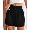 imageBTFBM Womens Shorts Dressy Casual Summer 2025 High Waisted Tailored Pleated Business Work Trouser Shorts with PocketsBlack
