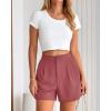 imageBTFBM Womens Shorts Dressy Casual Summer 2025 High Waisted Tailored Pleated Business Work Trouser Shorts with PocketsDusty Pink