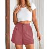 imageBTFBM Womens Shorts Dressy Casual Summer 2025 High Waisted Tailored Pleated Business Work Trouser Shorts with PocketsDusty Pink