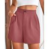 imageBTFBM Womens Shorts Dressy Casual Summer 2025 High Waisted Tailored Pleated Business Work Trouser Shorts with PocketsDusty Pink