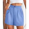 imageBTFBM Womens Shorts Dressy Casual Summer 2025 High Waisted Tailored Pleated Business Work Trouser Shorts with PocketsLight Blue