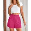 imageBTFBM Womens Shorts Dressy Casual Summer 2025 High Waisted Tailored Pleated Business Work Trouser Shorts with PocketsRose Red