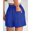 imageBTFBM Womens Shorts Dressy Casual Summer 2025 High Waisted Tailored Pleated Business Work Trouser Shorts with PocketsRoyal Blue