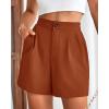 imageBTFBM Womens Shorts Dressy Casual Summer 2025 High Waisted Tailored Pleated Business Work Trouser Shorts with PocketsRust Red