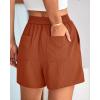 imageBTFBM Womens Shorts Dressy Casual Summer 2025 High Waisted Tailored Pleated Business Work Trouser Shorts with PocketsRust Red