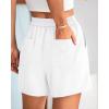 imageBTFBM Womens Shorts Dressy Casual Summer 2025 High Waisted Tailored Pleated Business Work Trouser Shorts with PocketsWhite
