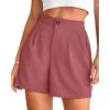 imageBTFBM Womens Shorts Dressy Casual Summer 2025 High Waisted Tailored Pleated Business Work Trouser Shorts with PocketsDusty Pink