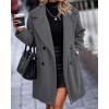 imageBTFBM Women 2025 Winter Faux Fur Coats Lapel Long Sleeve Fuzzy Fleece Outerwear Button Down Sherpa Jackets Fall OutfitsSolid Dark Grey