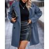 imageBTFBM Women 2025 Winter Faux Fur Coats Lapel Long Sleeve Fuzzy Fleece Outerwear Button Down Sherpa Jackets Fall OutfitsSolid Light Blue