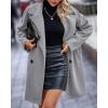 imageBTFBM Women 2025 Winter Faux Fur Coats Lapel Long Sleeve Fuzzy Fleece Outerwear Button Down Sherpa Jackets Fall OutfitsSolid Light Grey