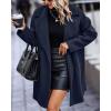 imageBTFBM Women 2025 Winter Faux Fur Coats Lapel Long Sleeve Fuzzy Fleece Outerwear Button Down Sherpa Jackets Fall OutfitsSolid Navy