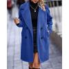 imageBTFBM Women 2025 Winter Faux Fur Coats Lapel Long Sleeve Fuzzy Fleece Outerwear Button Down Sherpa Jackets Fall OutfitsSolid Royal Blue