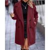 imageBTFBM Women 2025 Winter Faux Fur Coats Lapel Long Sleeve Fuzzy Fleece Outerwear Button Down Sherpa Jackets Fall OutfitsSolid Wine Red