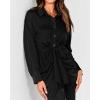 imageBTFBM Women Long Sleeve Satin Dress 2025 Summer Spring Lapel V Neck Button Down Elegant Belted Ruched Maxi Shirt DressesSolid Black