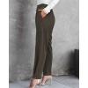 imageBTFBM Womens 2025 Casual Button Down Pants Elastic High Waist Business Work Trousers Long Straight Slacks with PocketsArmy Green