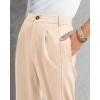 imageBTFBM Womens 2025 Casual Button Down Pants Elastic High Waist Business Work Trousers Long Straight Slacks with PocketsCream