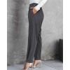 imageBTFBM Womens 2025 Casual Button Down Pants Elastic High Waist Business Work Trousers Long Straight Slacks with PocketsDark Grey