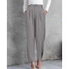 imageBTFBM Womens 2025 Casual Button Down Pants Elastic High Waist Business Work Trousers Long Straight Slacks with PocketsGrey