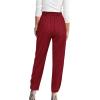 imageBTFBM Womens 2025 Casual Button Down Pants Elastic High Waist Business Work Trousers Long Straight Slacks with PocketsWine Red