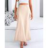 imageBTFBM Womens Summer Fall Skirt 2025 Silk Elegant High Waist Cocktail Party Wedding Mermaid Satin Maxi SkirtsSolid Beige