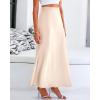 imageBTFBM Womens Summer Fall Skirt 2025 Silk Elegant High Waist Cocktail Party Wedding Mermaid Satin Maxi SkirtsSolid Beige