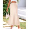 imageBTFBM Womens Summer Fall Skirt 2025 Silk Elegant High Waist Cocktail Party Wedding Mermaid Satin Maxi SkirtsSolid Beige