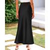 imageBTFBM Womens Summer Fall Skirt 2025 Silk Elegant High Waist Cocktail Party Wedding Mermaid Satin Maxi SkirtsSolid Black
