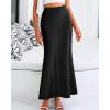imageBTFBM Womens Summer Fall Skirt 2025 Silk Elegant High Waist Cocktail Party Wedding Mermaid Satin Maxi SkirtsSolid Black
