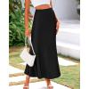 imageBTFBM Womens Summer Fall Skirt 2025 Silk Elegant High Waist Cocktail Party Wedding Mermaid Satin Maxi SkirtsSolid Black