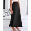 imageBTFBM Womens Summer Fall Skirt 2025 Silk Elegant High Waist Cocktail Party Wedding Mermaid Satin Maxi SkirtsSolid Black