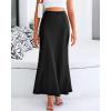 imageBTFBM Womens Summer Fall Skirt 2025 Silk Elegant High Waist Cocktail Party Wedding Mermaid Satin Maxi SkirtsSolid Black