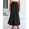 imageBTFBM Womens Summer Fall Skirt 2025 Silk Elegant High Waist Cocktail Party Wedding Mermaid Satin Maxi SkirtsSolid Black
