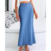 imageBTFBM Womens Summer Fall Skirt 2025 Silk Elegant High Waist Cocktail Party Wedding Mermaid Satin Maxi SkirtsSolid Blue