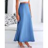 imageBTFBM Womens Summer Fall Skirt 2025 Silk Elegant High Waist Cocktail Party Wedding Mermaid Satin Maxi SkirtsSolid Blue