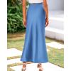 imageBTFBM Womens Summer Fall Skirt 2025 Silk Elegant High Waist Cocktail Party Wedding Mermaid Satin Maxi SkirtsSolid Blue