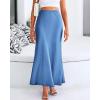 imageBTFBM Womens Summer Fall Skirt 2025 Silk Elegant High Waist Cocktail Party Wedding Mermaid Satin Maxi SkirtsSolid Blue