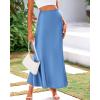 imageBTFBM Womens Summer Fall Skirt 2025 Silk Elegant High Waist Cocktail Party Wedding Mermaid Satin Maxi SkirtsSolid Blue