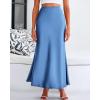 imageBTFBM Womens Summer Fall Skirt 2025 Silk Elegant High Waist Cocktail Party Wedding Mermaid Satin Maxi SkirtsSolid Blue