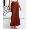 imageBTFBM Womens Summer Fall Skirt 2025 Silk Elegant High Waist Cocktail Party Wedding Mermaid Satin Maxi SkirtsSolid Brown